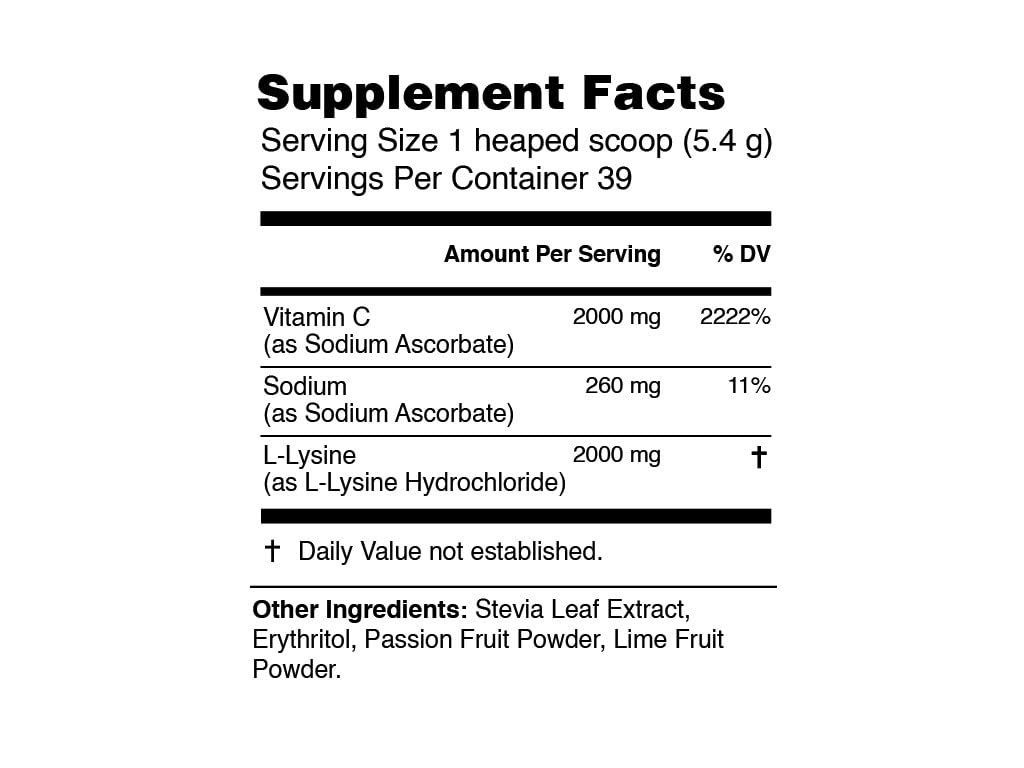 Life Energy Vitamin Cardio - High-Dosed Vitamin C & Lysine Drink Powder - Heart & Arteries Support