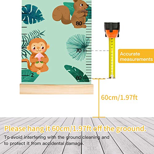 Animals Growth Chart for Kids, Baby Height Chart, Canvas Height Measuring Rulers for Boys Girls (Animals 5)