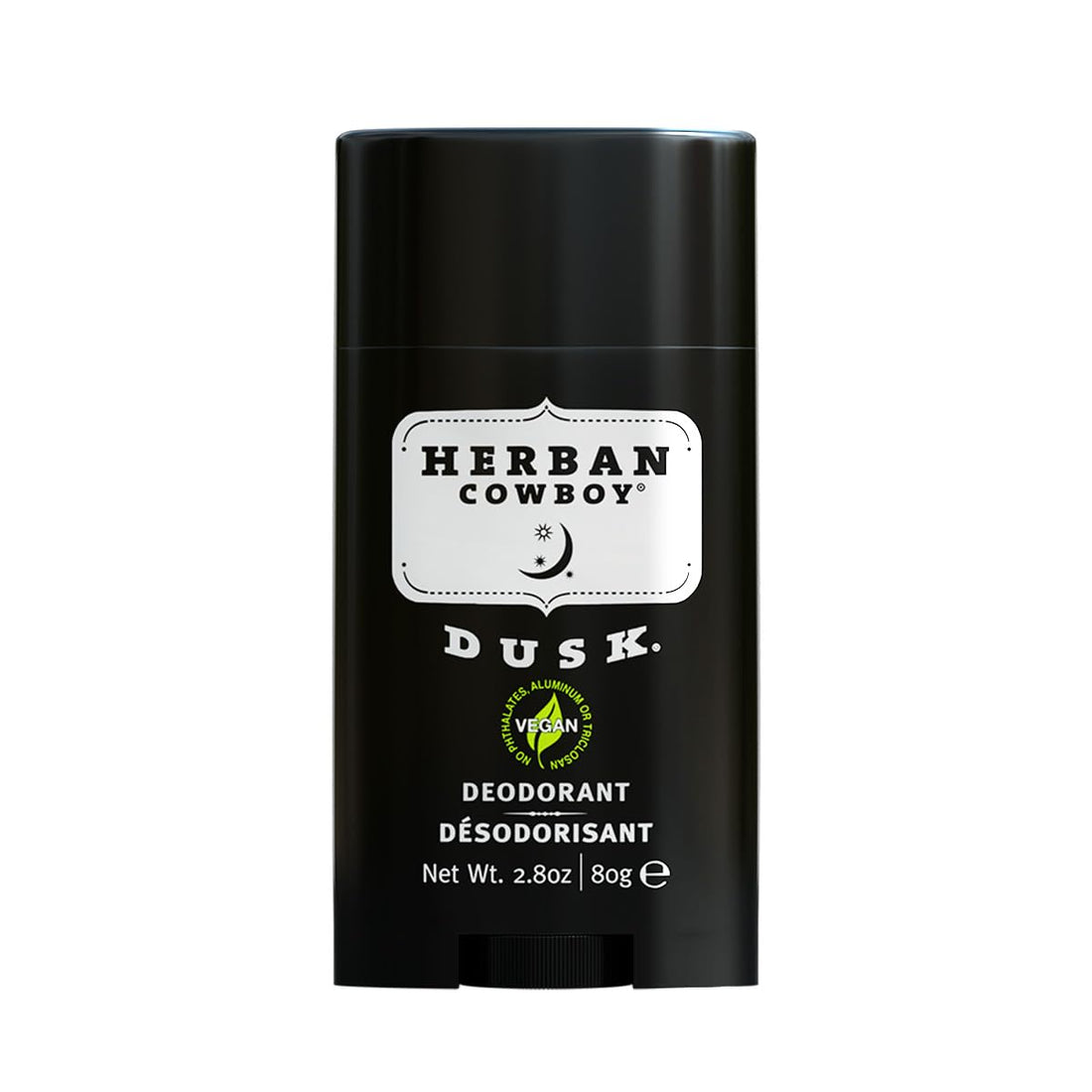Product Description Herban Cowboy Men’s Deodorant, Dusk, 2.8 Ounce - Cruelty-Free, Vegan and Plant-Powered Deodorant - Gentle and Non-Greasy Formula