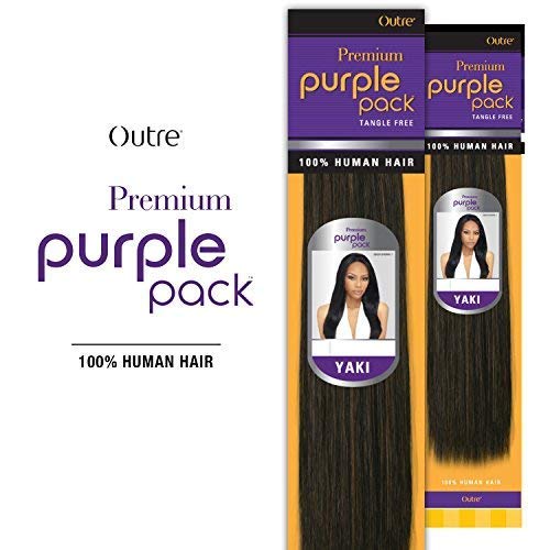 2-PACK DEALS ! Outre Human Hair Weave Premium Purple Pack Yaki (10, 1B)