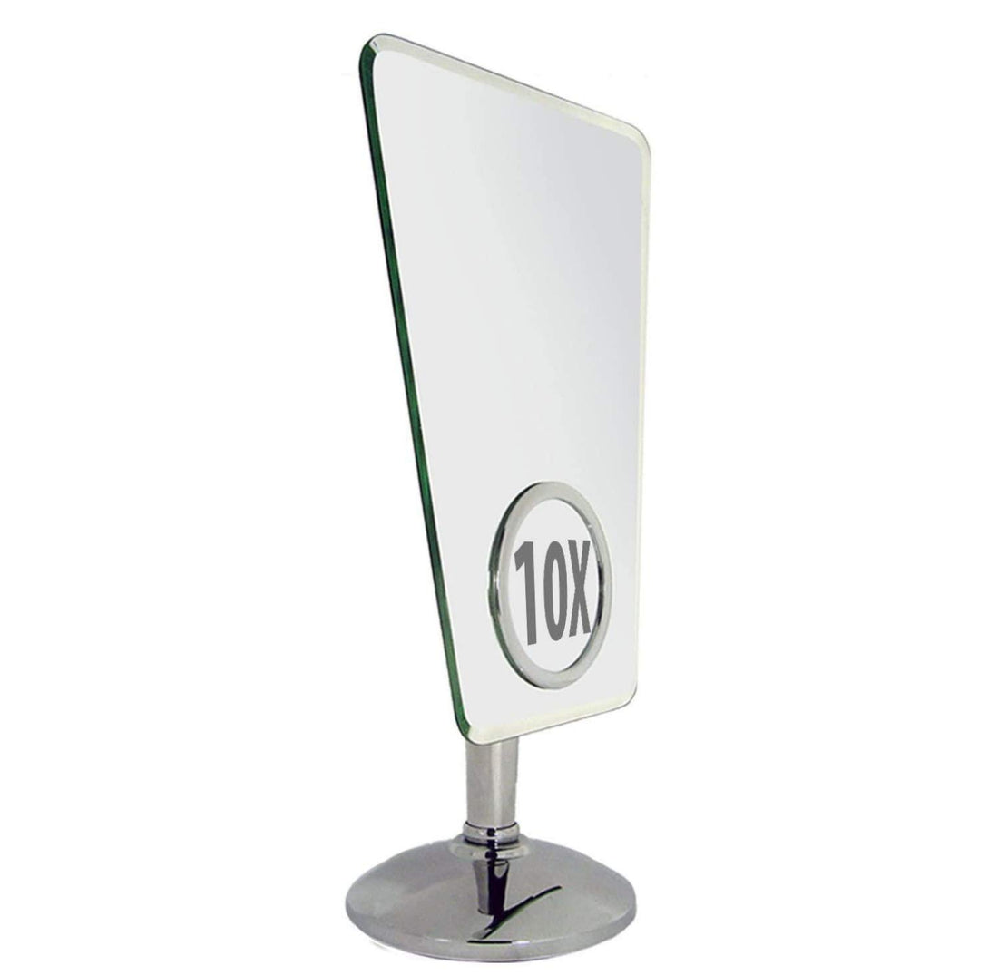 Rucci Normal View Rimless Trapezoid Stand Mirror, 10X