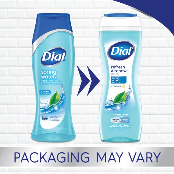 Dial Body Wash, Spring Water, 16 Ounces (Pack of 6)