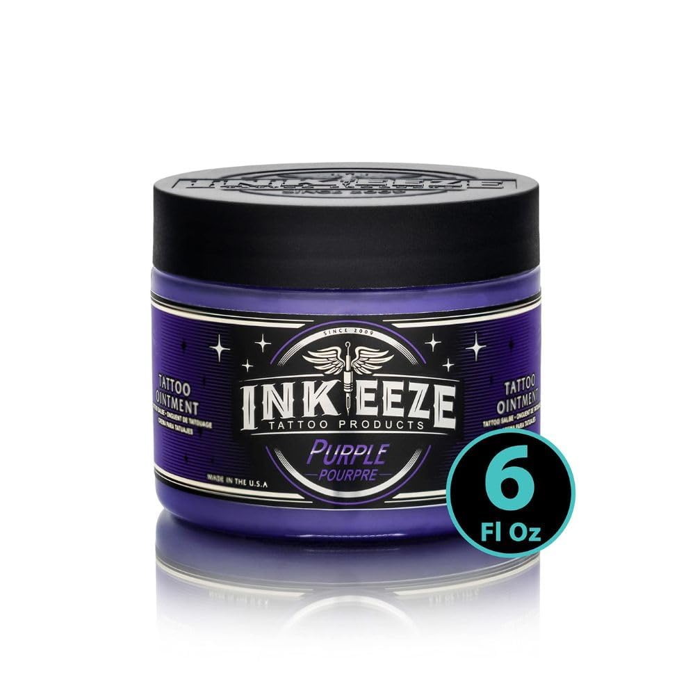 INK-EEZE Purple Glide Non-Petroleum Tattoo Ointment 6oz Jar