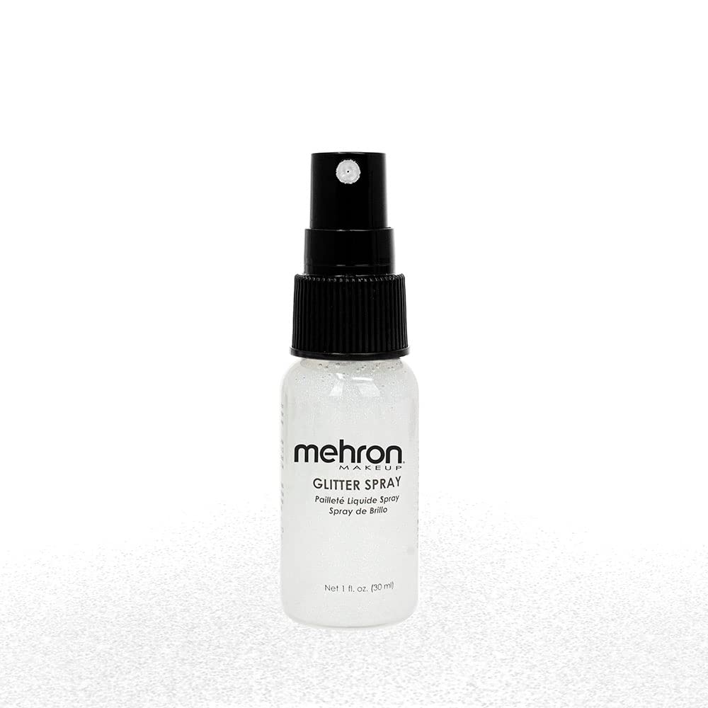 Mehron Makeup Hair and Body GlitterSpray (1 oz) (White)