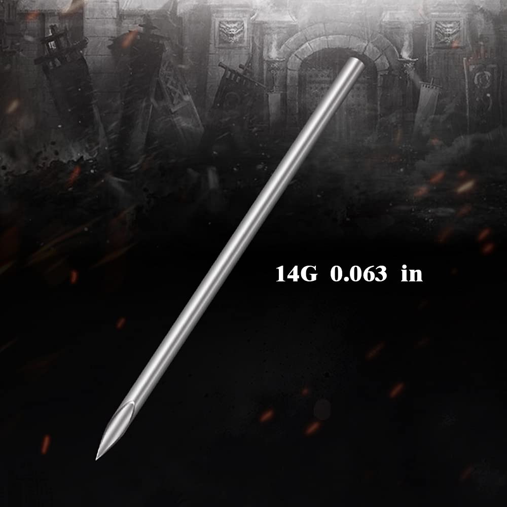 Peslief Piercing Needles, 100Pcs 14G Stainless Steel, Professional Piercing Needles for Body Ear Navel Nose Lip Nipple