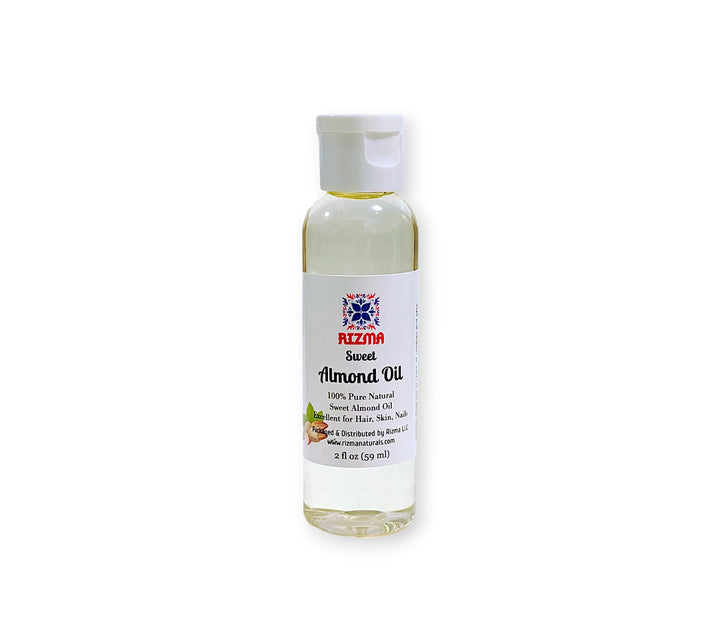 RIZMA 100% Pure and Natural Sweet Almond Oil – Travel Size 2oz Bottle