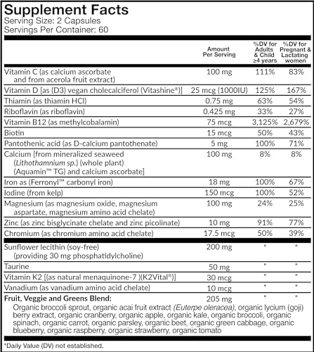 Dr. Fuhrman's Gentle Prenatal Multivitamin & Mineral Supplement with Iron - 120 capsules