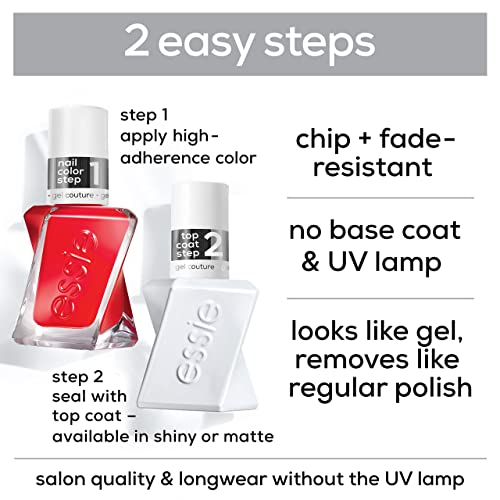 Essie Gel Couture Long-Lasting Nail Polish, 8-Free Vegan, Deep Red, Spiked With Style, 0.46 fl oz