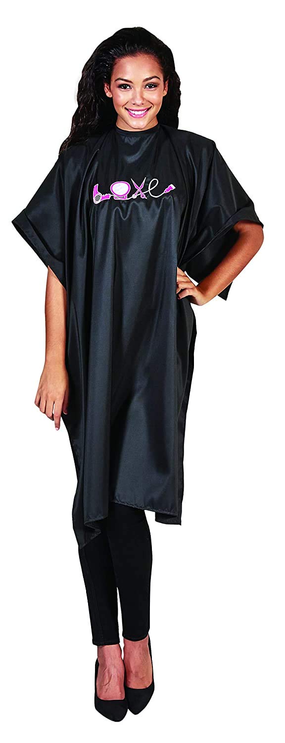 Betty Dain Embroidered Love Cutting / Styling Cape, Black / Multi