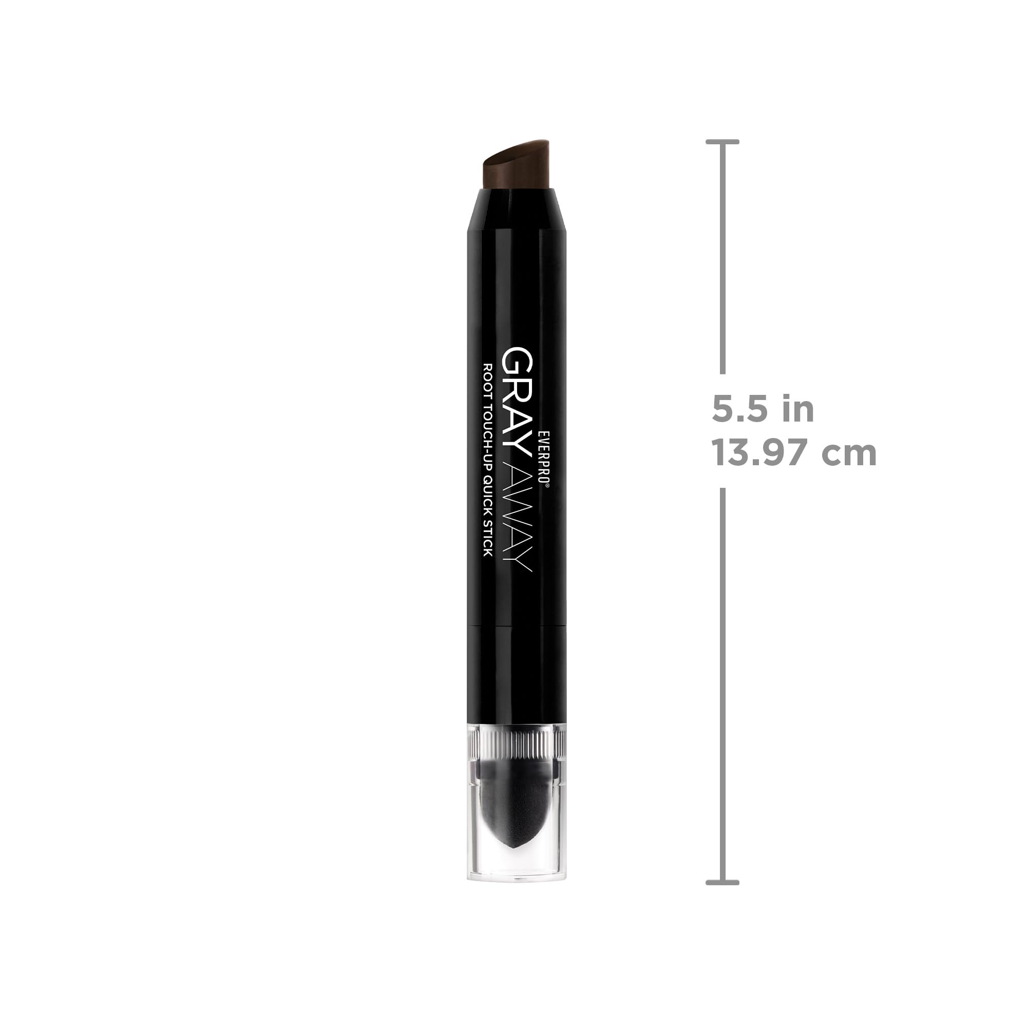 EVERPRO Gray Away Root Touchup Quick Stick, Black/Dark Brown, 0.1 Oz