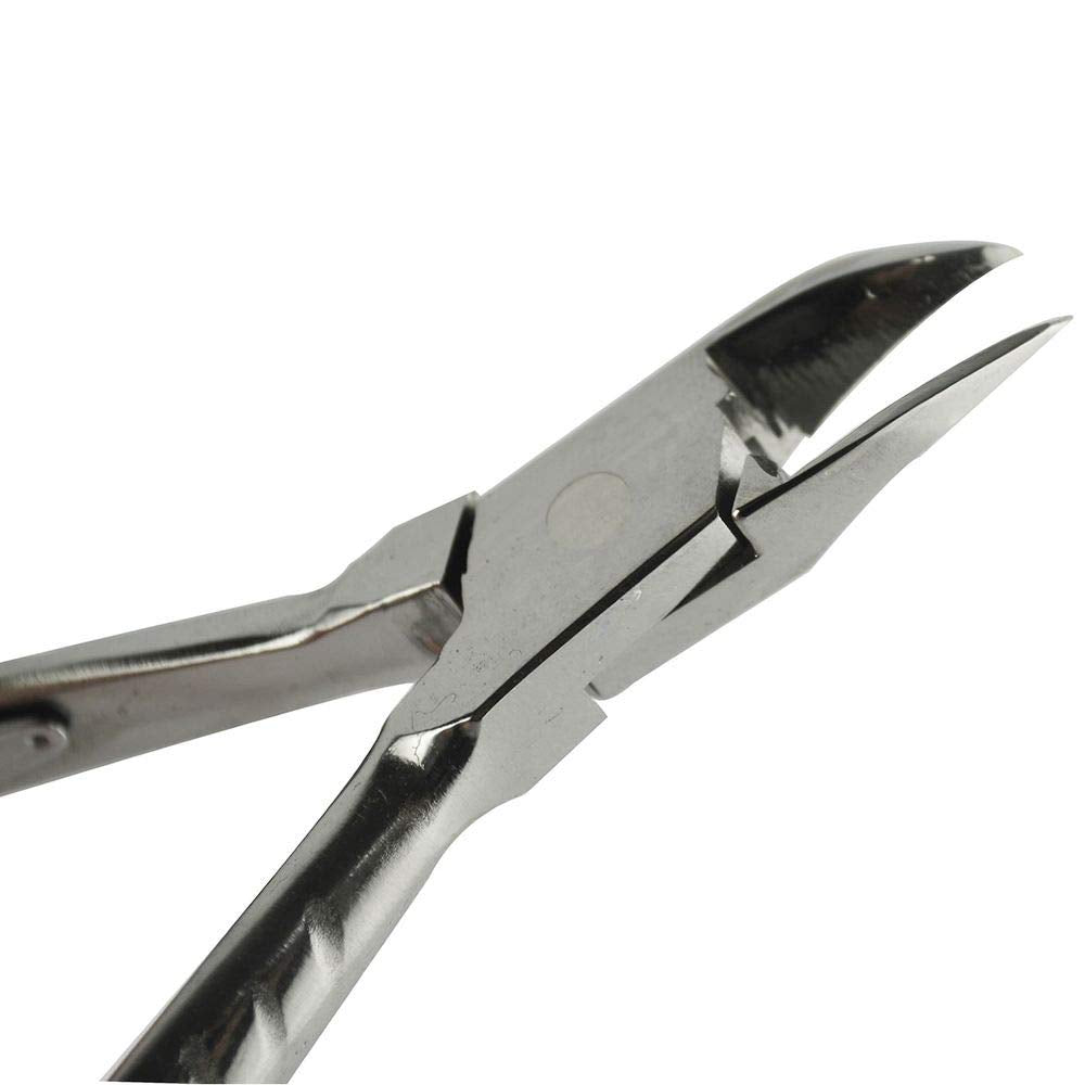 Mundial Professional Stainless Steel Toenail and Fingernail Nipper, Straight Blade for Ingrown Nail Removal, Ergonomic Non-Slip Handle, Made in Brazil