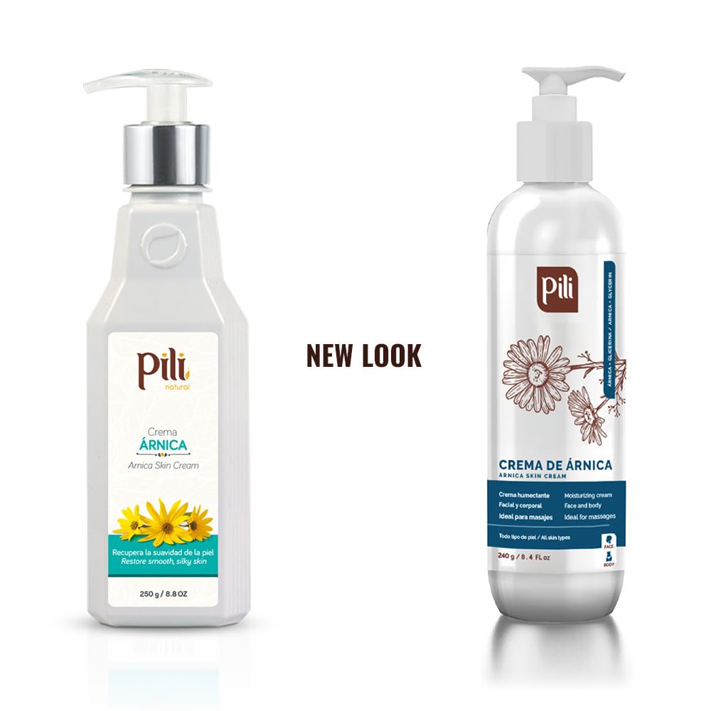 Pili Natural Arnica Cream - Restore Smooth Silky Skin - Crema de Arnica -Bottle 8.4 oz