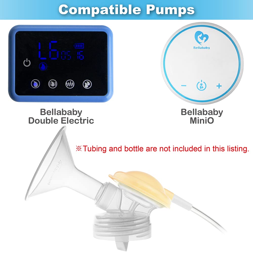 Nenesupply Pump Parts 19mm Compatible with Bellababy Breastpump Baby Bella Baby MiniO Double Breastpumps Replace Bellababy Pump Parts Detachable Flange Pump Accessorues Include Valve Membrane
