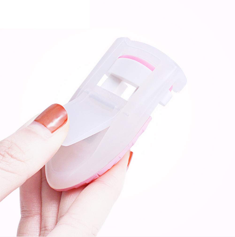 AKOAK 1 Pack Mini Curling Eyelash Curler Pink Plastic Eyelash Curler Portable Long Lasting Beauty Eyelash Curler Women Makeup Beauty Tools