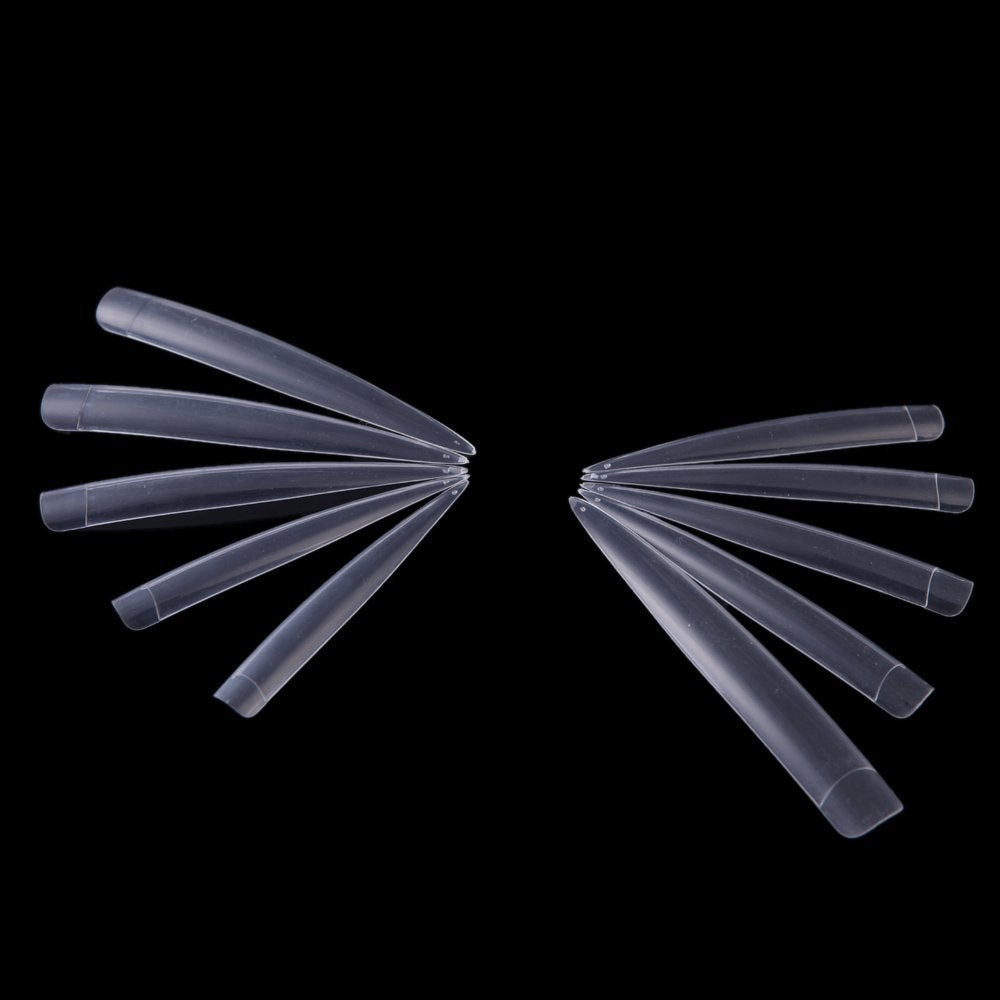 YimartÃ‚® 120pcs White/Clear/Natural Long Sharp Stiletto Fake Nail Tip False Nail Art Tips (Clear)