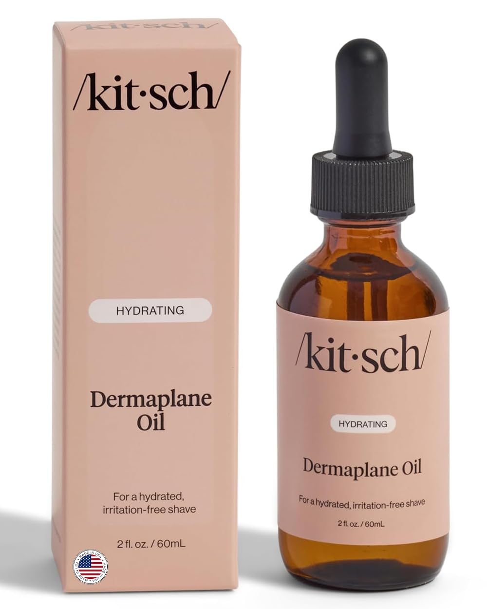 Kitsch Hydrating Dermaplane Oil, Face Shaving Oil for Women - use with Dermaplaning Tool, Razor, Shaver or Microblades for Face for Close Shave, with jojoba, vitamin E, grapeseed & argan oil - 2oz