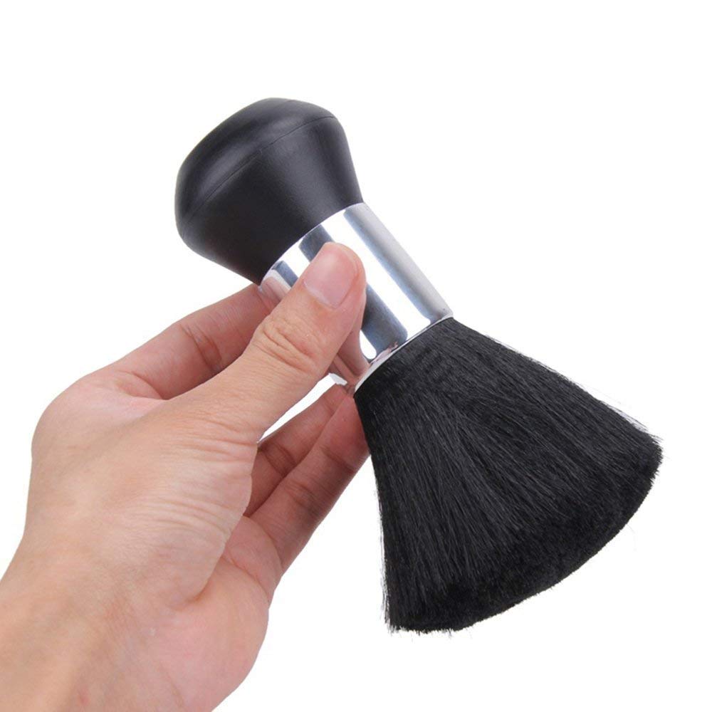 Healthcom Barber Neck Duster Brush Hair Cutting Kits Hair Salon Hair Removal Brush Professional Broken Hairbrush Haircut Special Cleaning Brush,Black