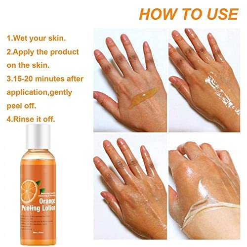 2PCS Orange Peeling Lotion, Body Peeling Lotion, Instant Exfoliation Dead Skin Remover Peeling Gel for Skin Body Face Neck Knees Foot