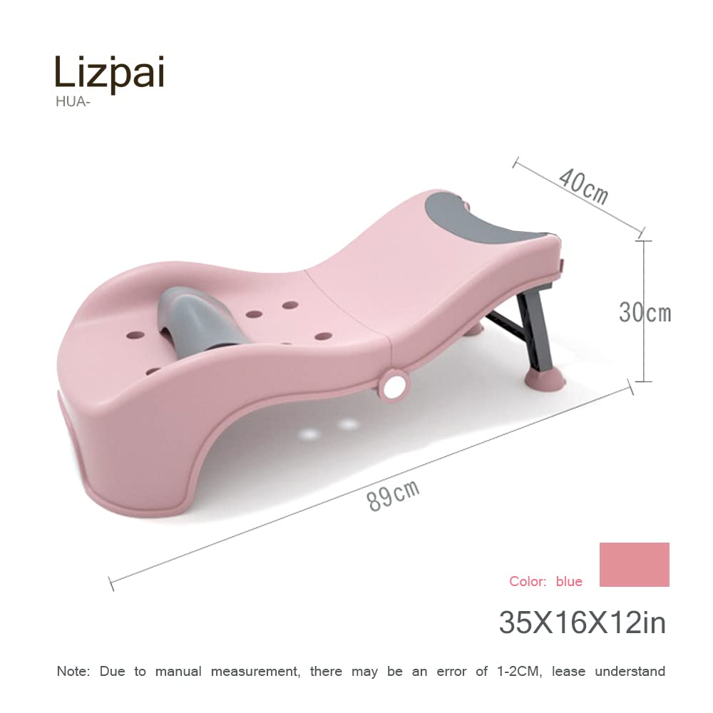 Adjustable Children's Shampoo Chair is Suitable for 3-10 Years Old Bath seat Bathtub Household Foldable Moisture-Proof Clothes Design Pink