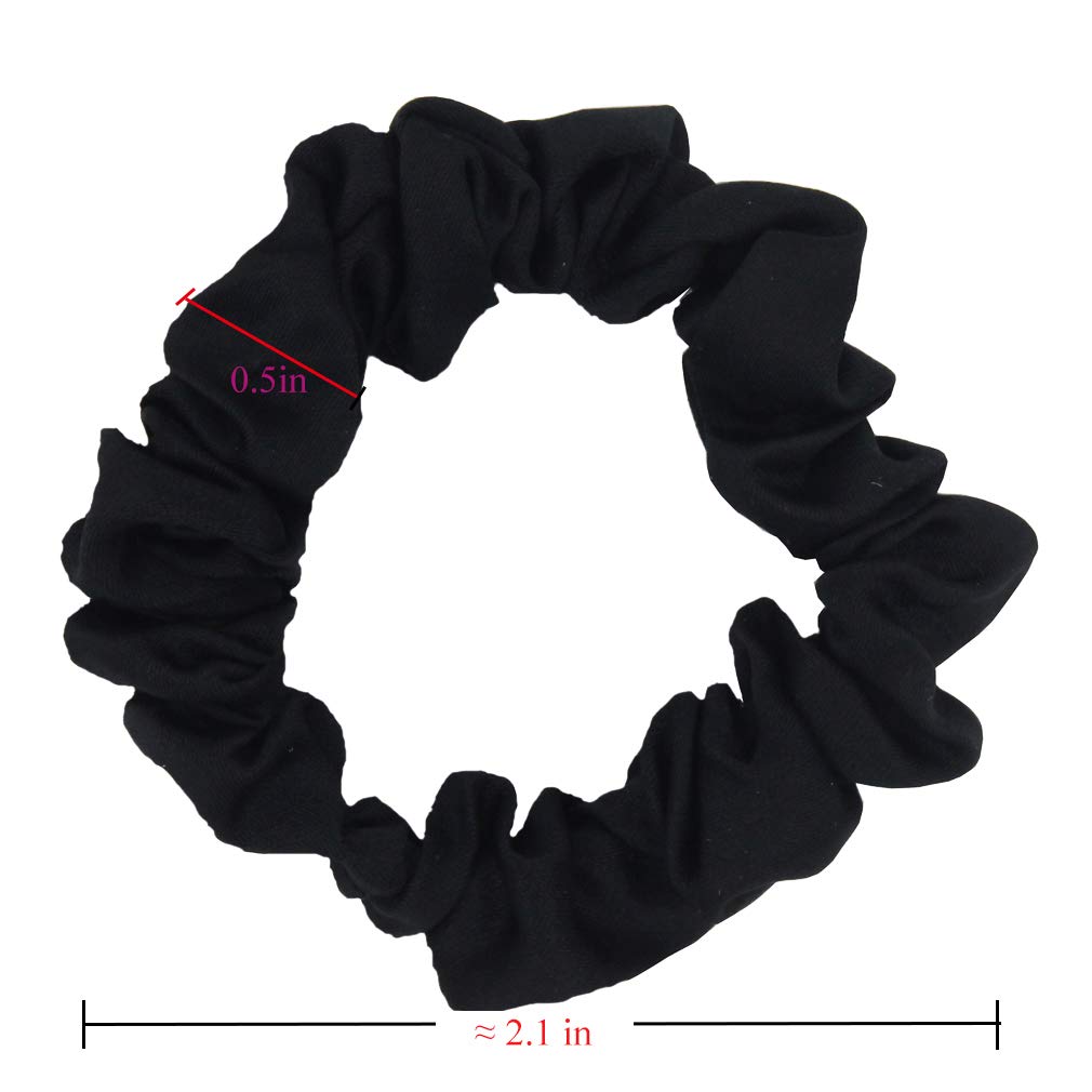 SUSULU Set of 24Pcs Satin Hair Bands Elastic Hair Ties Ponytail Holder Satin Fabric Hair Ties (Black)
