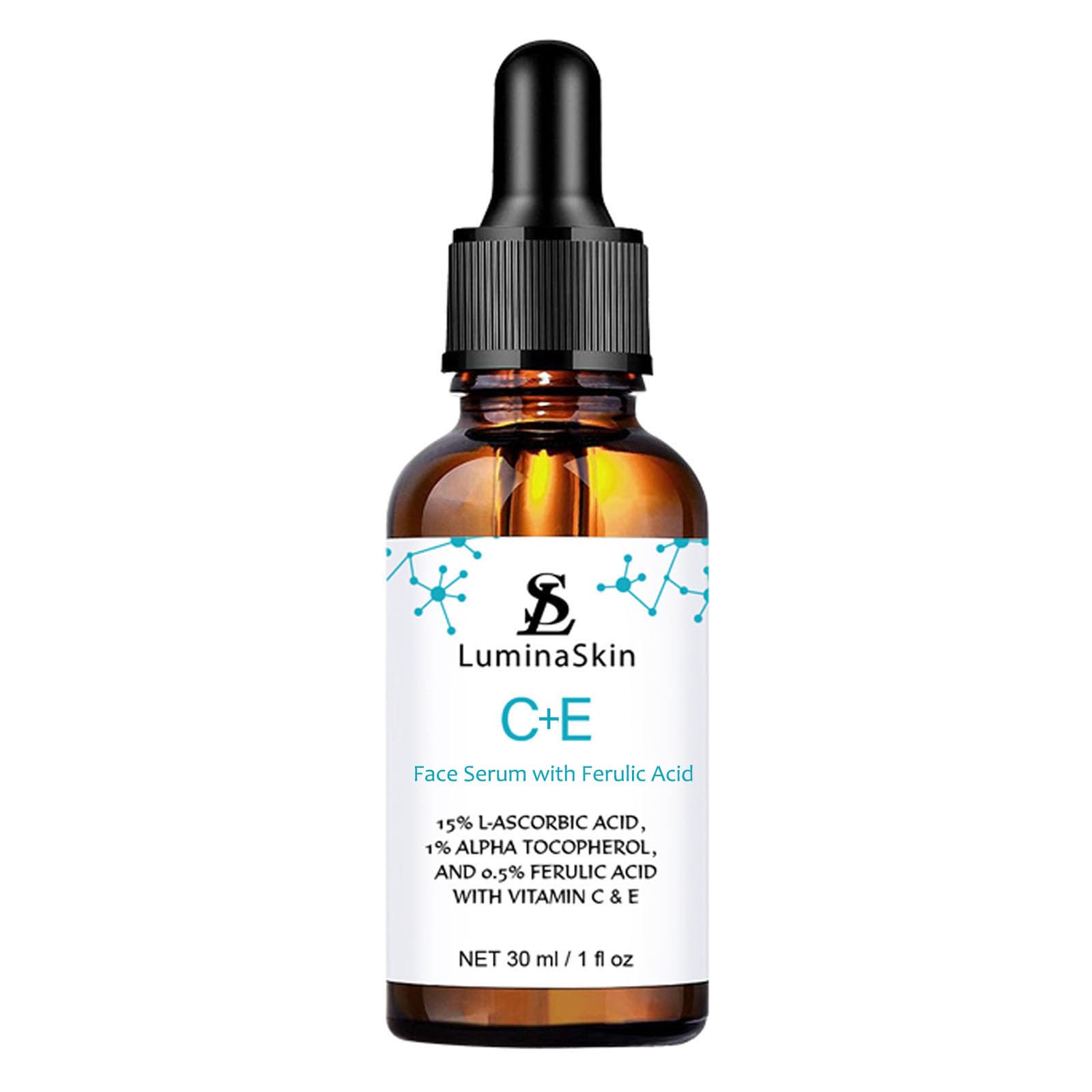 LuminaSkin Vitamin C Face Serum Vitamin CE Serum with Ferulic Acid for Women Vitamin E and Ferulic Serum Skin Care - Vitamin C Serum for Face - Dark Spot Corrector, Anti Aging Face Care 1 Oz