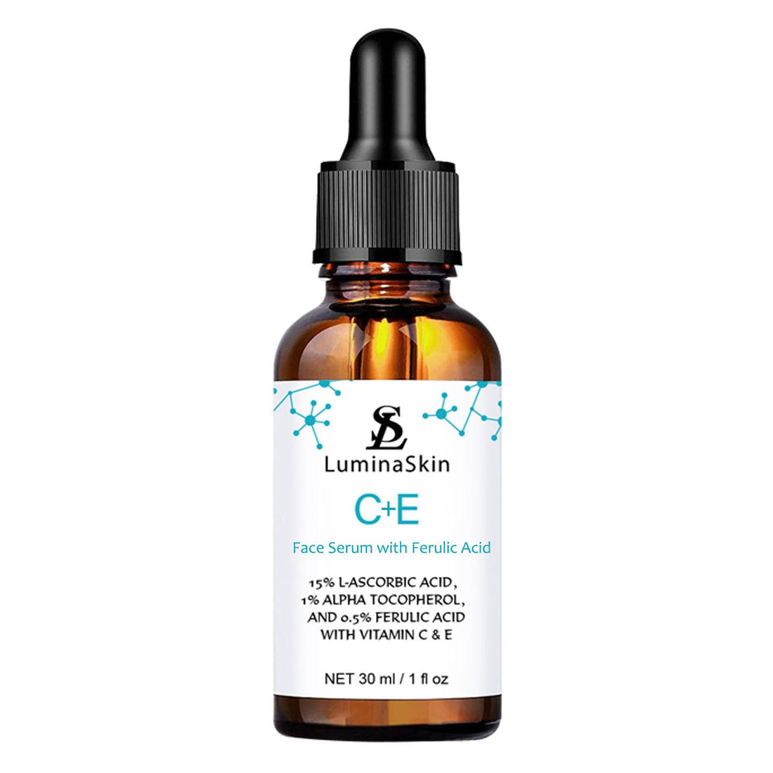 LuminaSkin Vitamin C Face Serum Vitamin CE Serum with Ferulic Acid for Women Vitamin E and Ferulic Serum Skin Care - Vitamin C Serum for Face - Dark Spot Corrector, Anti Aging Face Care 1 Oz