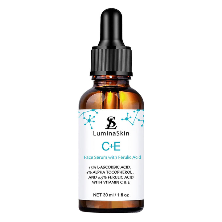 LuminaSkin Vitamin C Face Serum Vitamin CE Serum with Ferulic Acid for Women Vitamin E and Ferulic Serum Skin Care - Vitamin C Serum for Face - Dark Spot Corrector, Anti Aging Face Care 1 Oz