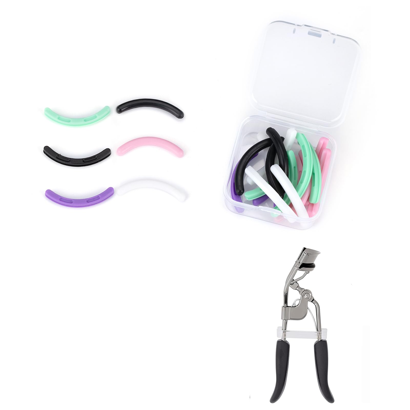 Eyelash Curler Refills Compatible with e.l.f.,Eyelash Curler Refills for elf 24PCS,Silicone Lash Curler Refill Pads Compatible with e.l.f.,Colorful