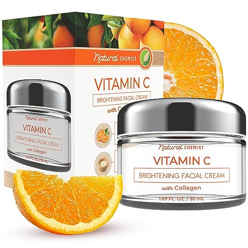Natural Chemist Vitamin C & Collagen Daily Face Moisturizer - Firming, Reduces Fine Lines & Wrinkles, Brightening, Dermatologist Tested, Cruelty Free Korean Skin Care For All Skin Types - 1.69 fl. oz