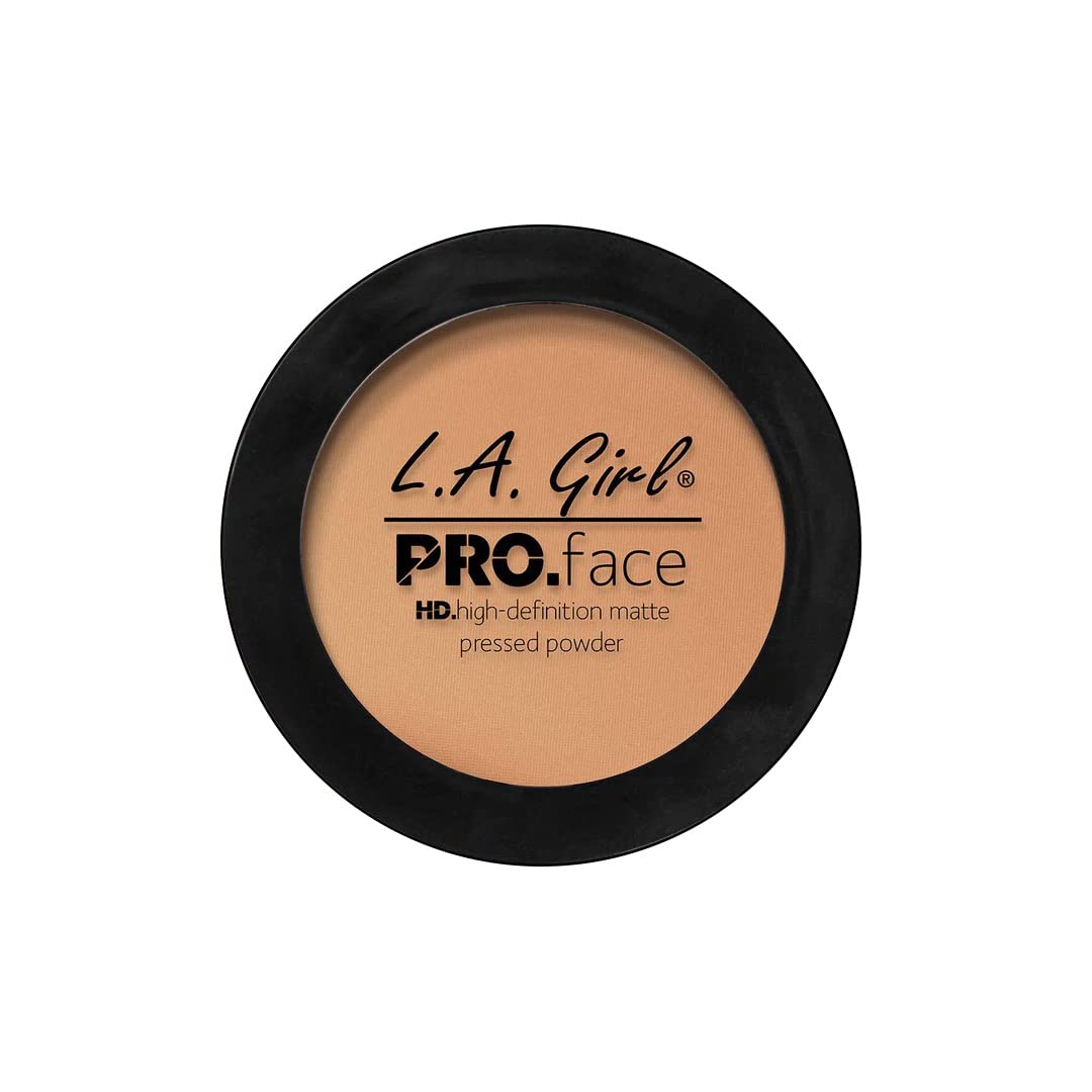 LA GirlHD PRO Face Pressed Powder (Compact) - Warm Honey, Long Wearing, Oil Controlling Formula, Flawless Finish, 7gm