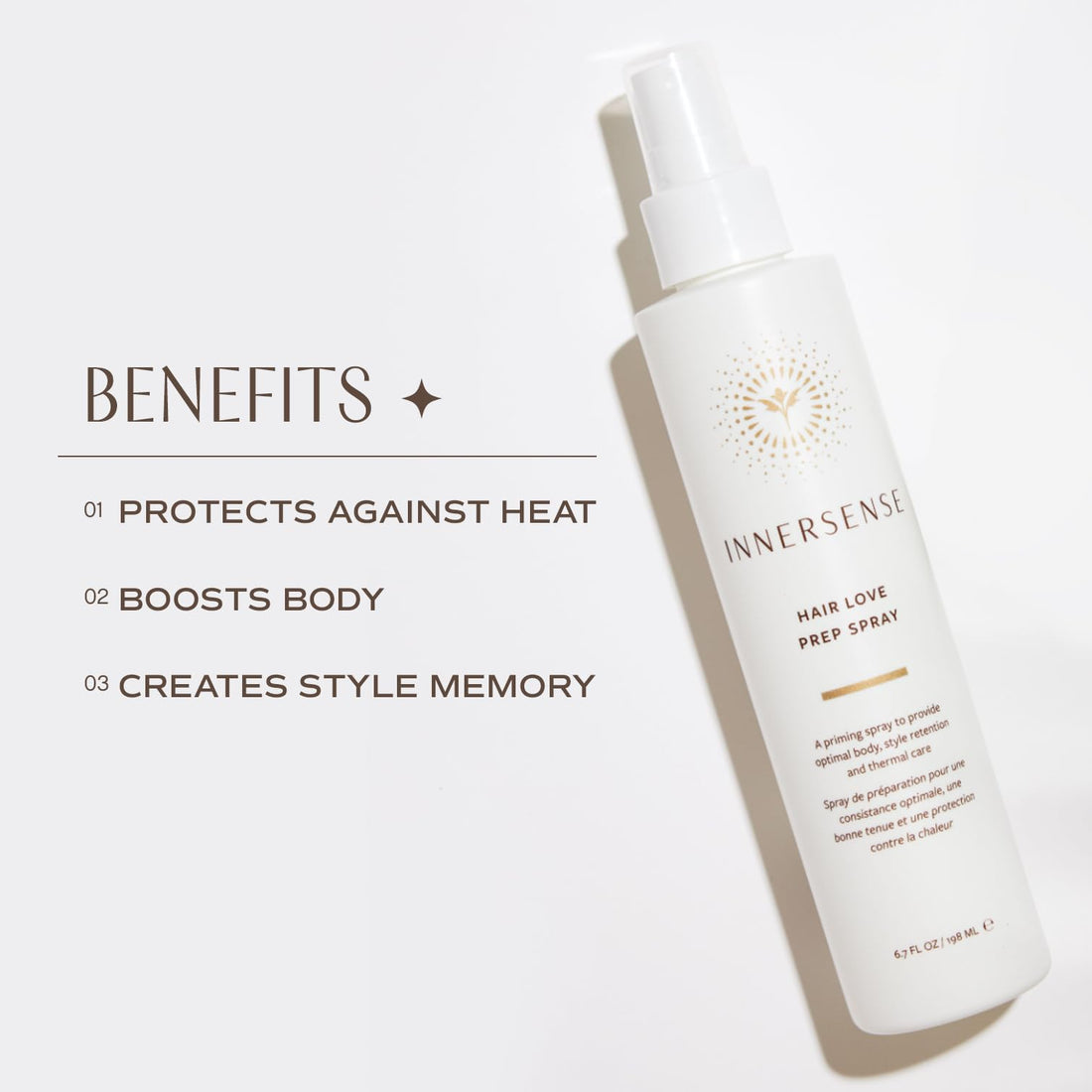 INNERSENSE Organic Beauty - Natural Hair Love Prep Spray For Body, Style Retention + Thermal Care | Non-Toxic, Cruelty-Free, Clean Haircare (Full Size, 6 fl oz | 198 ml)