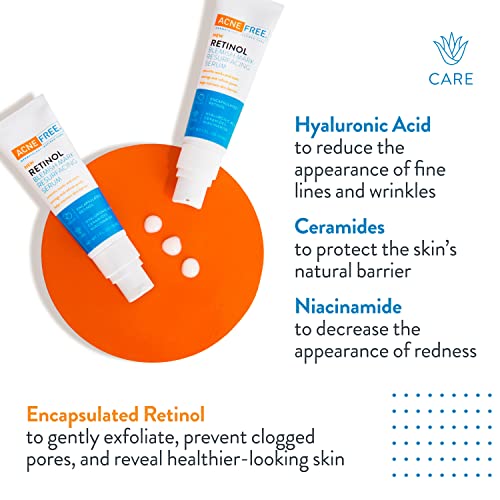 AcneFree Retinol Blemish Mark Resurfacing Serum with Hyaluronic Acid, and Niacinamide | Helps to Reduce the Appearance of Acne Marks | Redness Control | 1 Ounce