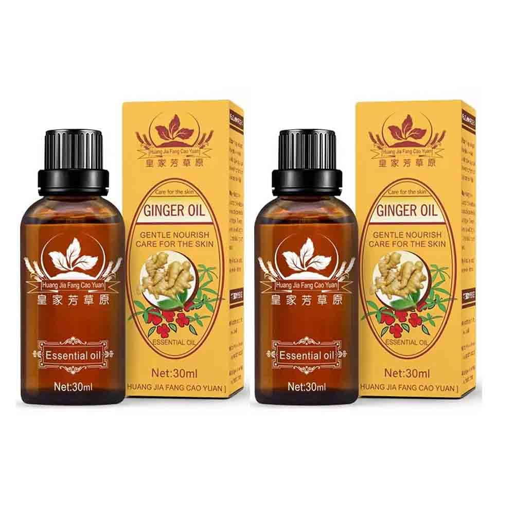 BBSSZYM 2 PACK New Plant Drainage Ginger Essential Oils 100% PURE Natural Oil Antiperspirant Body Care 30ML