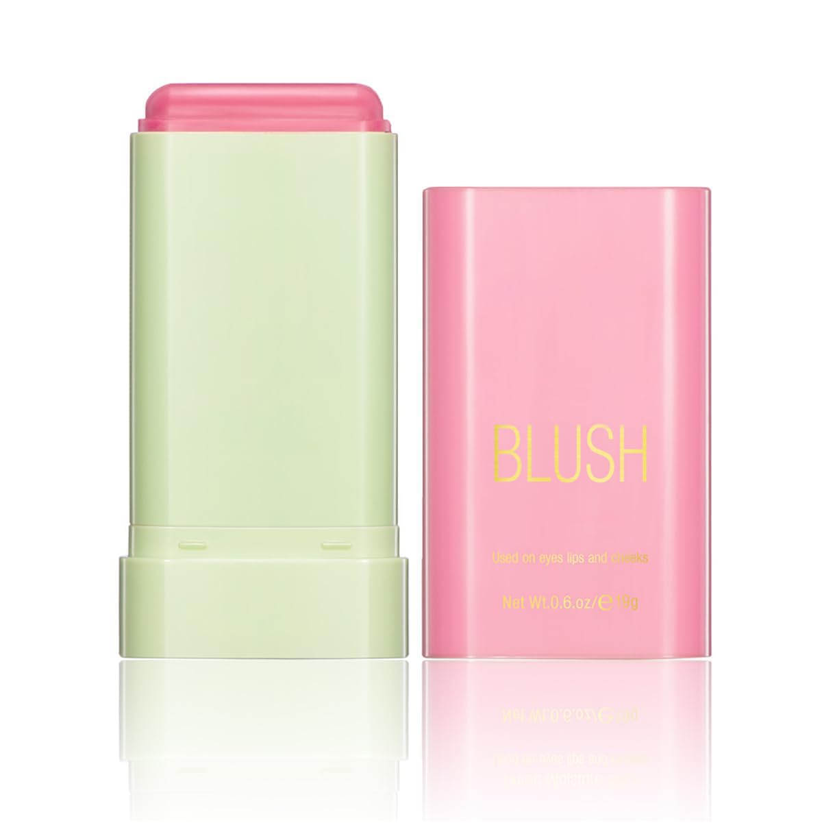Tiejdhr Multi-Use Makeup Blush Stick, 3-in-1 Cream Blush Stick Beauty Tinted Solid Blush Stick for Cheek/Eyes/Lips, Waterproof Moisturizer Stick, Suitable for All Skin (01# Shy Pink)
