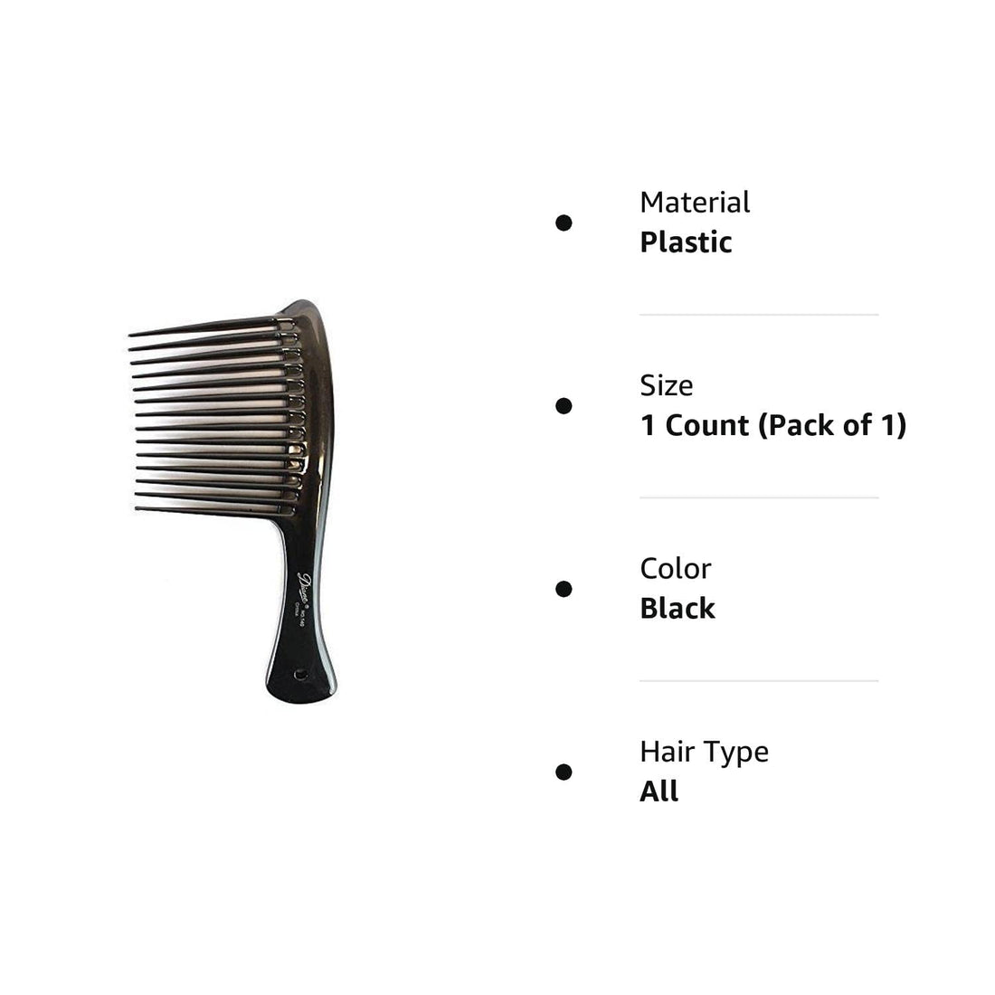 Diane Rake/Rage Comb Bone/Black, 12 Count