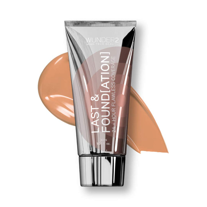 LAST & FOUND[ATION] 24+ Hour Flawless Full Coverage Liquid Foundation Makeup, Honey Color