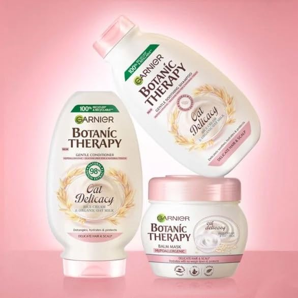Garnier Botanic Therapy Shampoo 400ml Oat Delacay Rice Cream & Organic Oat Milk Hypoallergenic