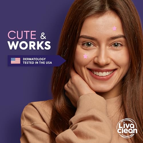 LivaClean Star Pimple Patches for Face w/Hydrocolloid, Salicylic Acid & Tea Tree, 240 Patches, Hydrocolloid Acne Patch, Cute Star Pimple Patch for Healing Stickers Zit Superstar