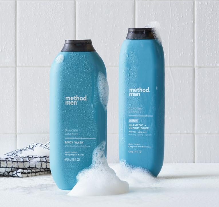 Method Men 2 in 1 Shampoo and Conditioner, Glacier + Granite, 14 oz