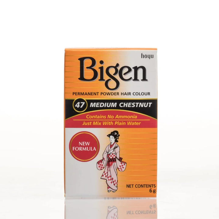 Bigen Powder Hair Color #47 Medium Chestnut 0.21oz (6 Pack)