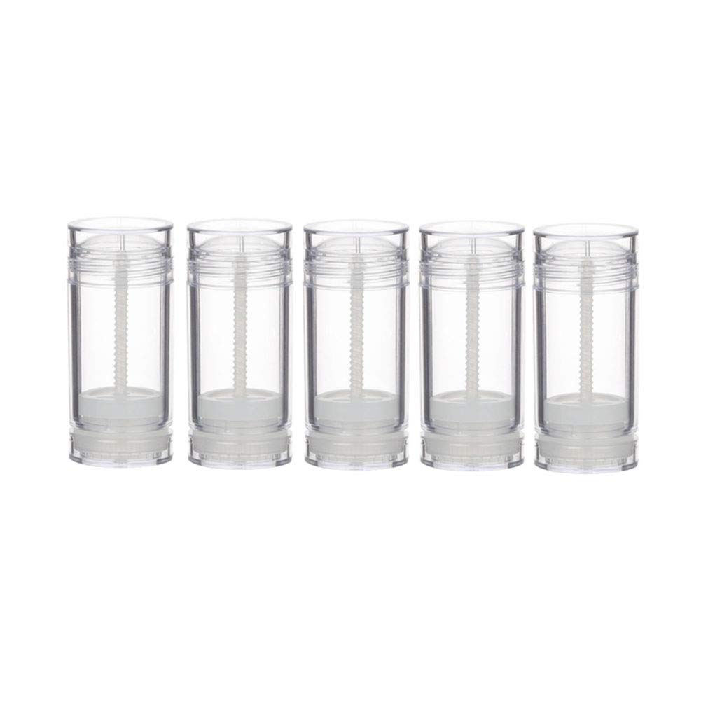 1 Oz(30ml) Twist-up Deodorant Containers,5 Pcs Clear Empty Deodorant Bottles Lip Balm Tubes Fot DIY Travel