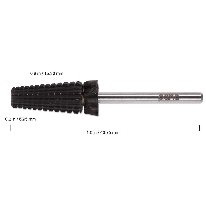 PANA Nail Carbide 5 in 1 Bit - Two Way Rotate use for Both Left and Right Handed - Fast remove Acrylic or Hard Gel - 3/32 Shank - Manicure, Nail Art, Drill Machine (Extra Coarse - XC, Black)