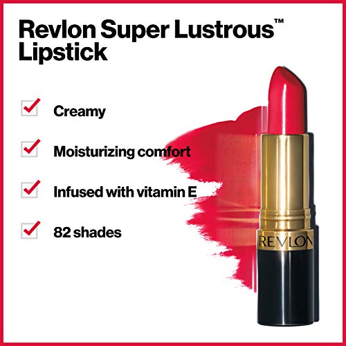 Revlon Super Lustrous Lipstick, Creamy Formula For Soft, Fuller-Looking Lips, Moisturized Feel, Peach Parfait (865), 0.15 oz