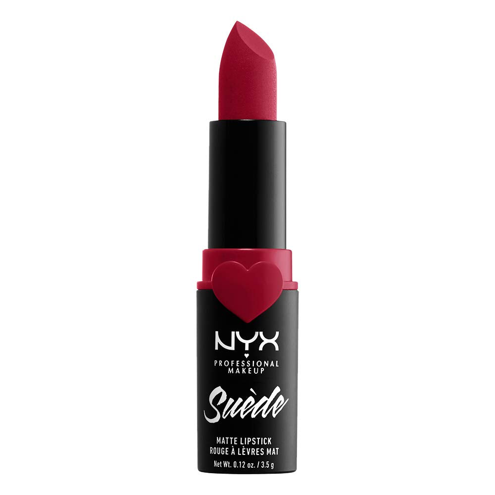 NYX PROFESSIONAL MAKEUP Suede Matte Lipstick, Vegan Formula - Spicy (True Red)