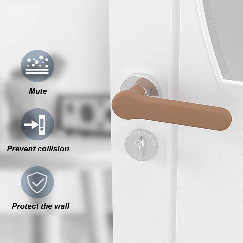 Serlife 2Pcs Silicone Door Handle Cover Glossy Safety Door Handle Protector Anti-Collision Covers (Green)