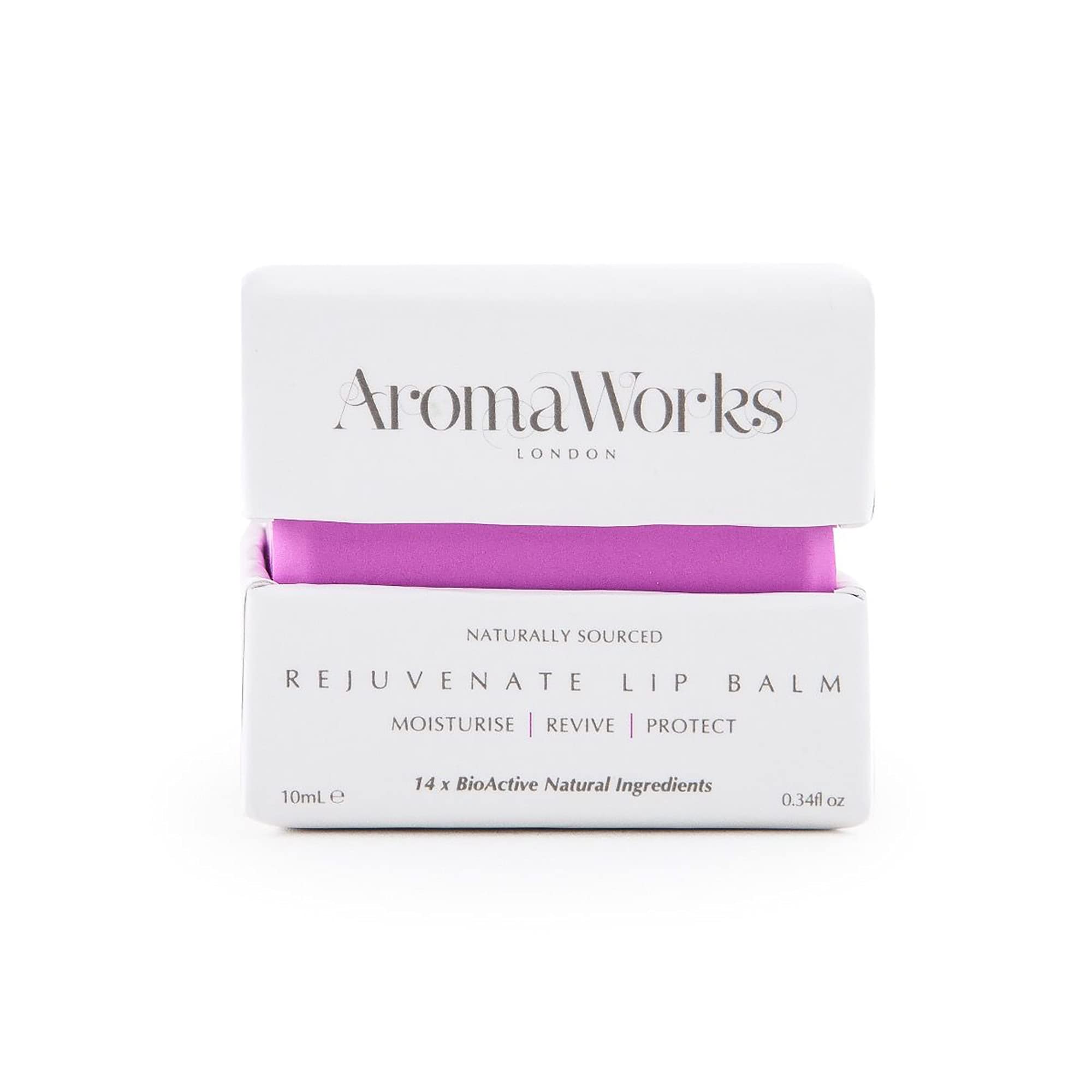 AromaWorks Rejuvenate Lip Balm - Moisturize, Revive & Protect Lips - Naturally Sourced Ingredients - Natural, Vegan, Cruelty Free - .34oz