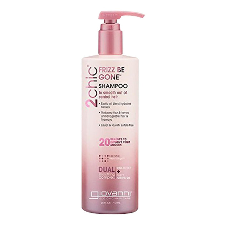 Giovanni 2chic Frizz Be Gone Shea Butter Sweet Almond Oil Shampoo, Value Size, 24 Ounce