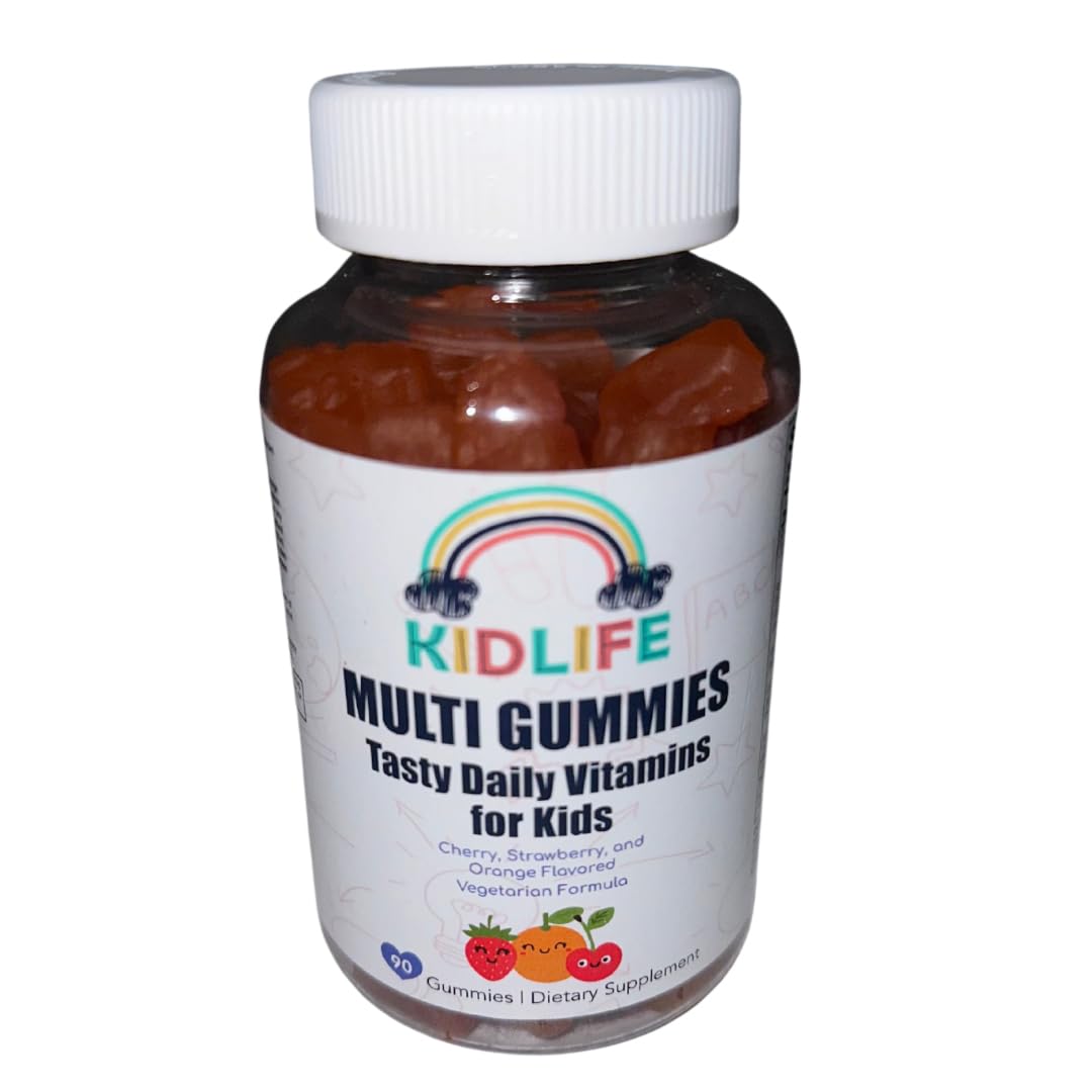 KJ3 Essentials KIDLIFE Daily Gummies- Vitamins for Kids 90 Count Vegan. Immune Support. Soft and Tasty