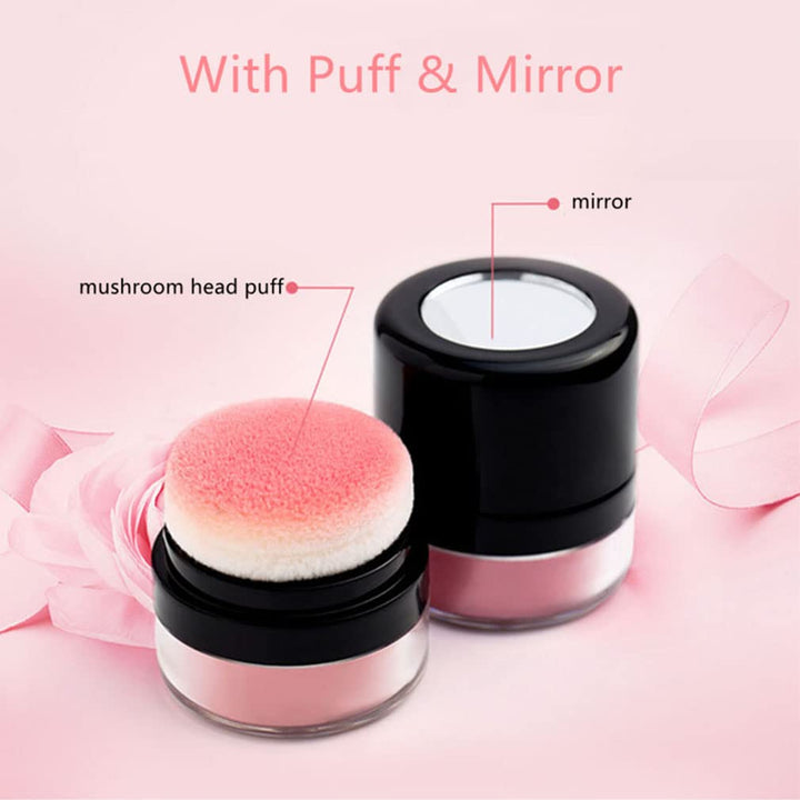 Loose Powder Air Cushion Blush Natural Blusher Bright Shimmer Face Blush for Cheek Highly Pigmented Makeup Easy to Blend Makeup Blushin, All Day Wear(02#)
