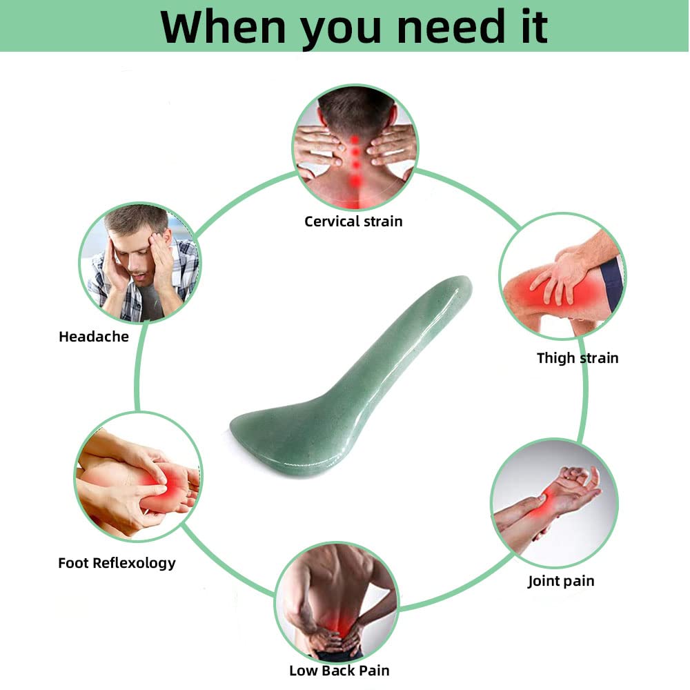 Jade Gua Sha Massage Tools Facial Tool 100% Natural Green Gua Sha Anti Aging Facial Skin SPA for Rejuvenate Skin Anti-wrinkle Anti Aging